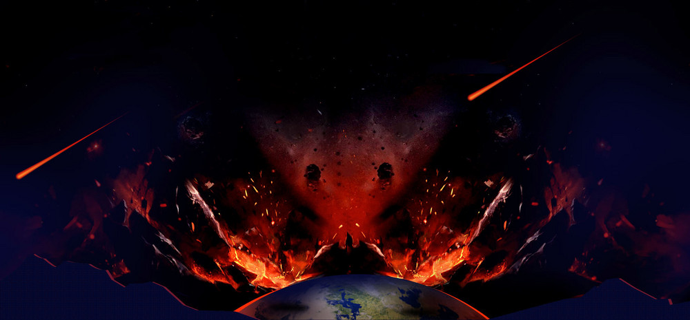 炫彩质感炸裂电子海报背景