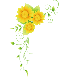 向日葵花边装饰pngpsd2000*2000向日葵花pngpsd2000*2000春天立春黄色