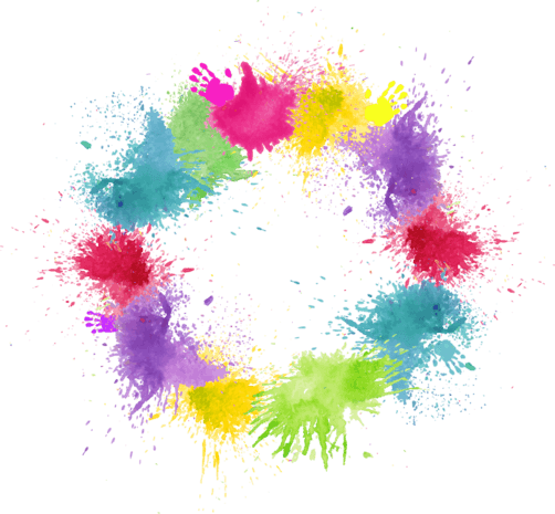 彩色喷溅的颜料