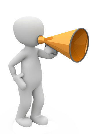 拿着喇叭大喊的3d小人