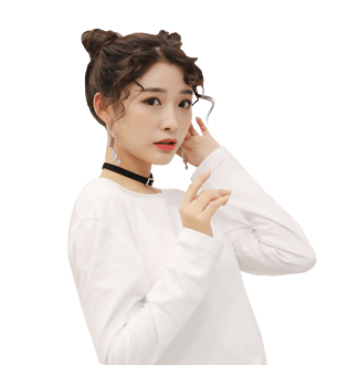 丸子头年轻少女pngpsd2000*2000中华传统美食小丸子卡通插画pngpsd