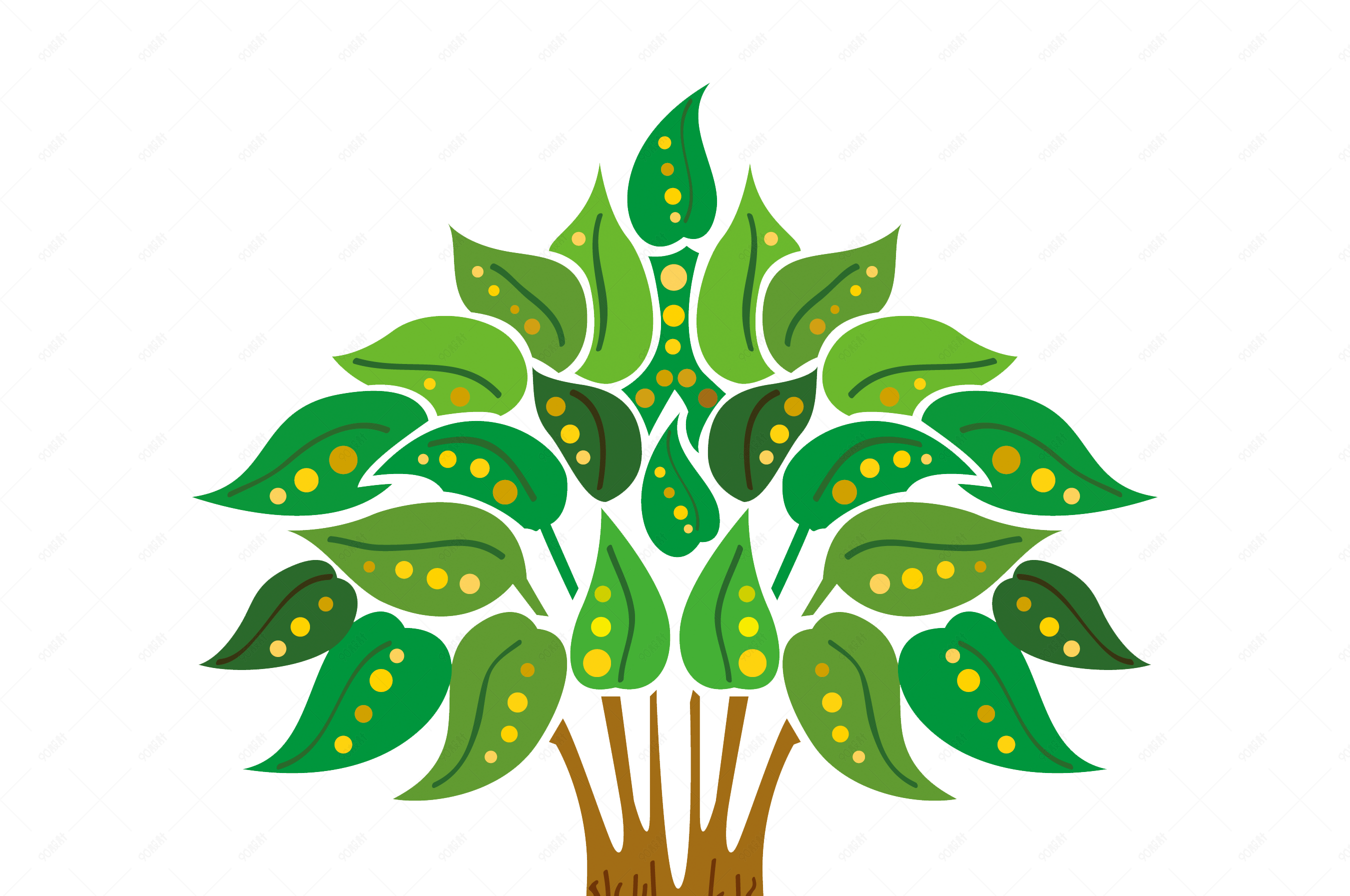 创意卡通树集矢量素材