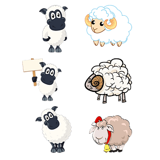 2000*2000睡懒觉的小羊pngpsd2000*2000卡通可爱毛绒动物pngpsd2000