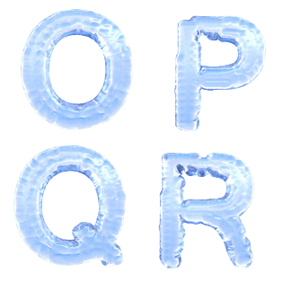 夏天冰凉的字母冰块