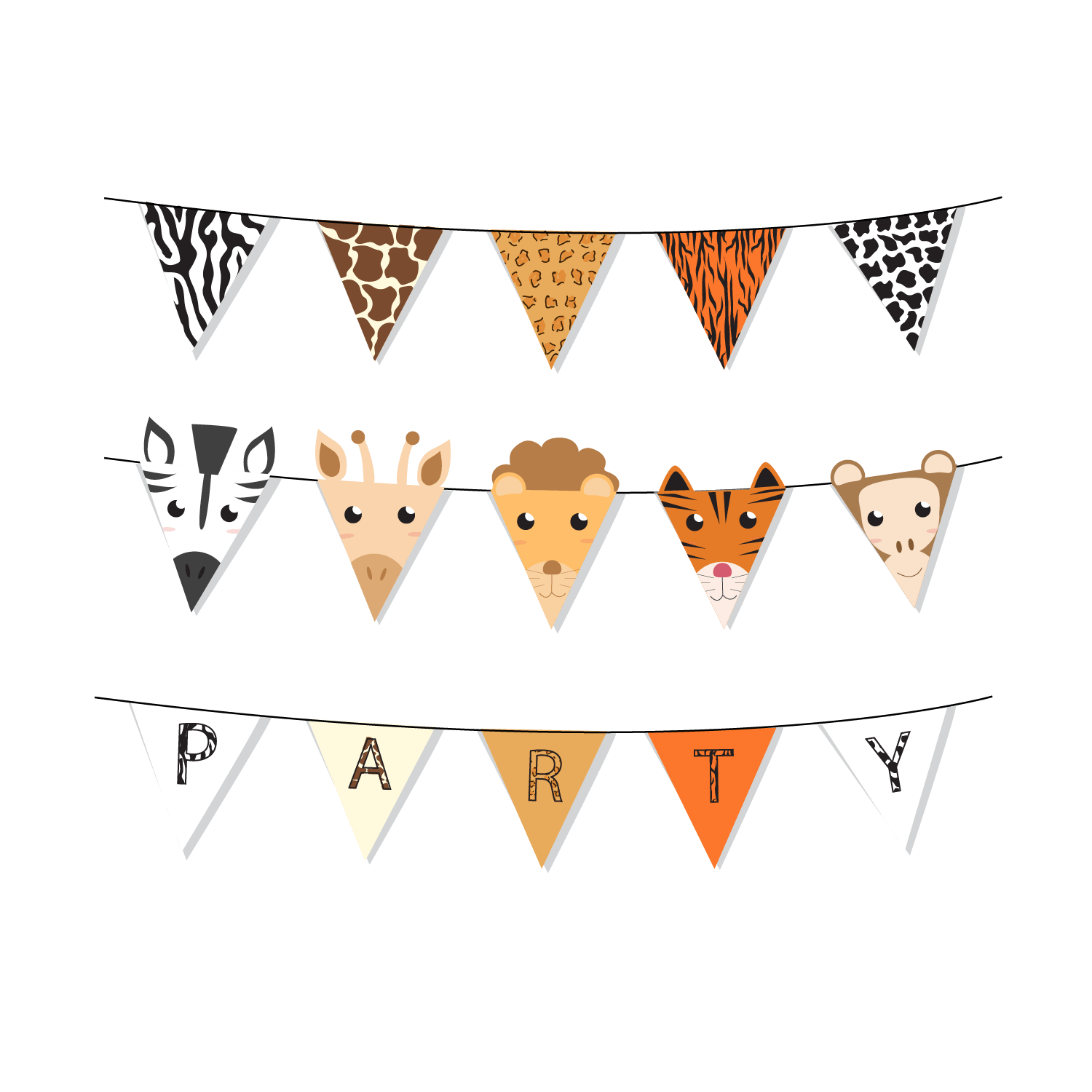 三角三角动物彩旗