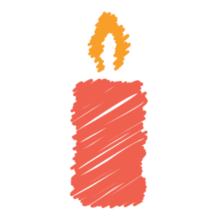 手绘红烛卡通元素