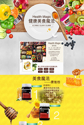 全球购进口食品保健品专题页psd模板