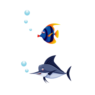 卡通鱼吐泡泡