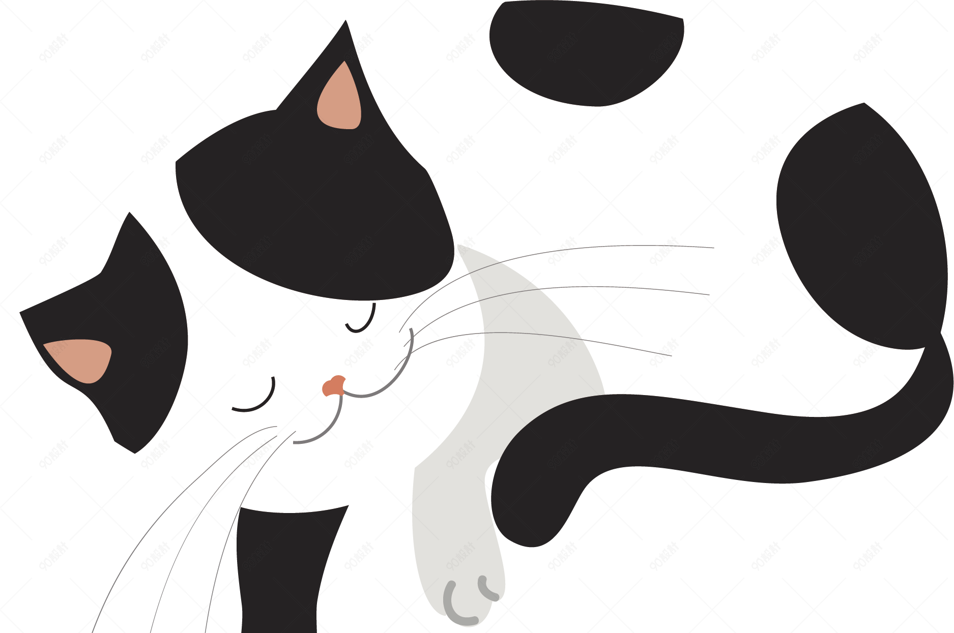 睡觉的猫咪矢量图