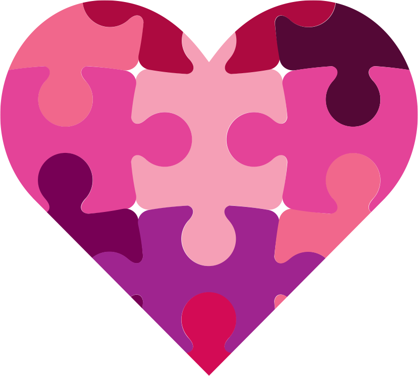 彩色几何拼图爱心图片