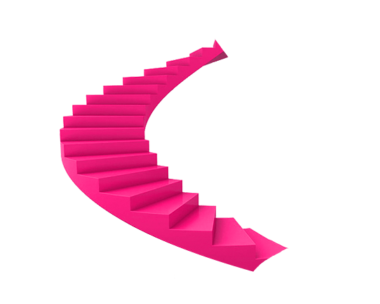 手绘紫红色盘旋楼梯