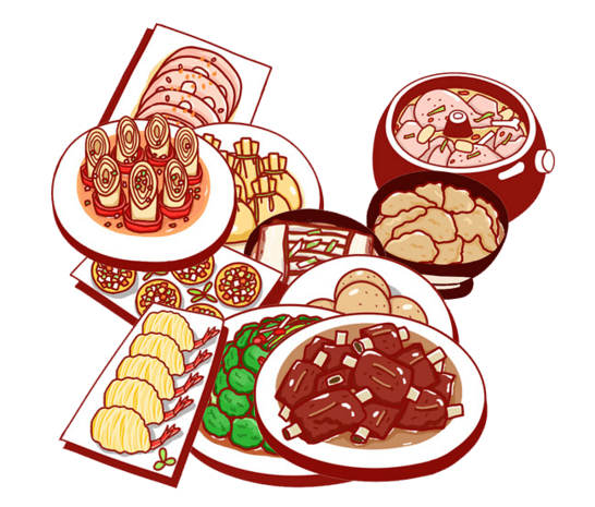 肉美食手绘图片大全