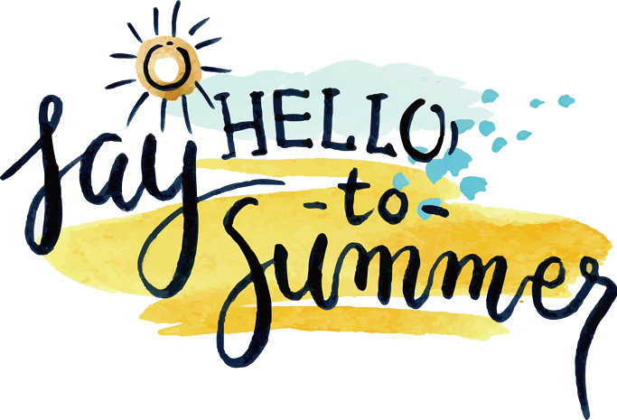 享受夏日时光英文设计卡通装饰pngpsd2000*2000你好夏天卡通海星英文