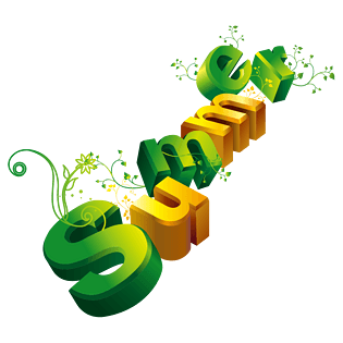 summer绿色花藤立体艺术字