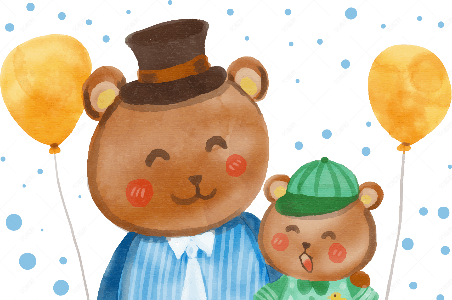 可爱小熊父子父亲节