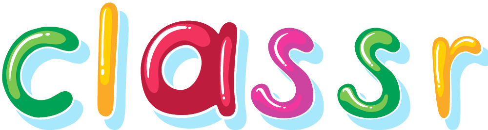 教室英文classroom卡通艺术字