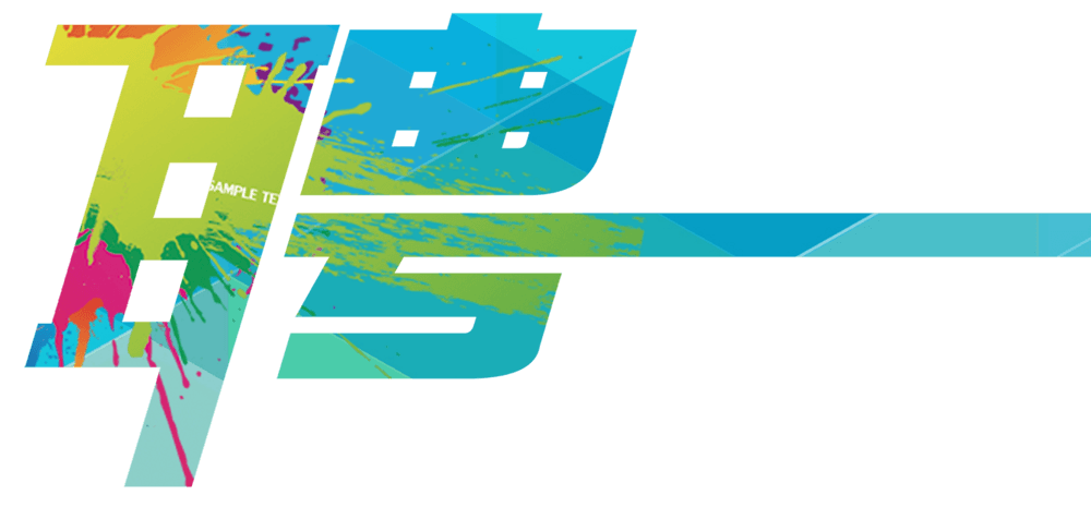 彩色泼墨聘字艺术字