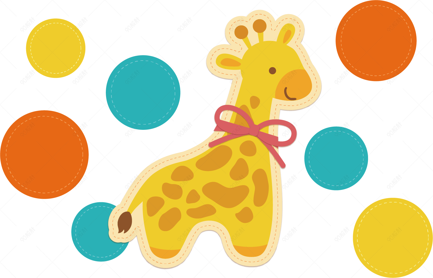 可爱长颈鹿剪贴画