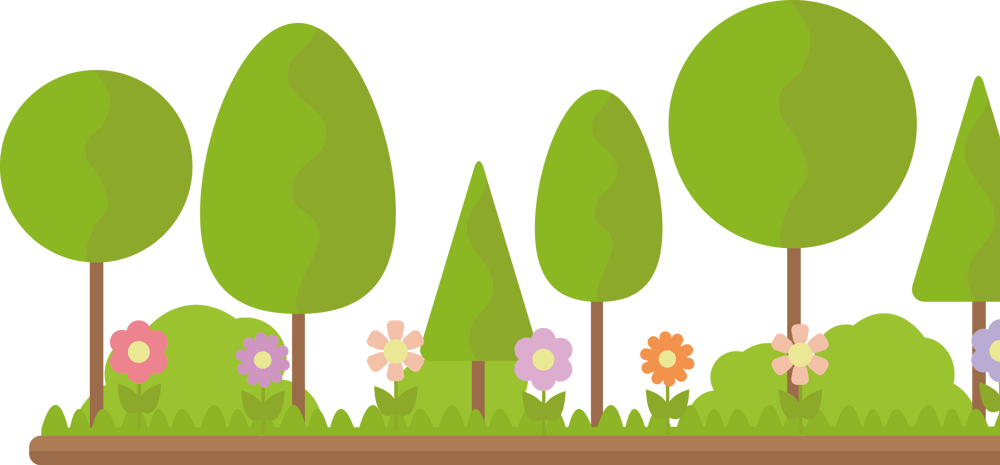 矢量扁平化树木花草