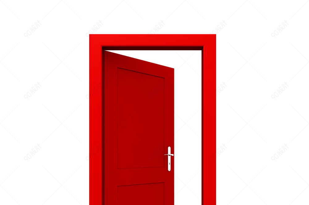 打开的红色门