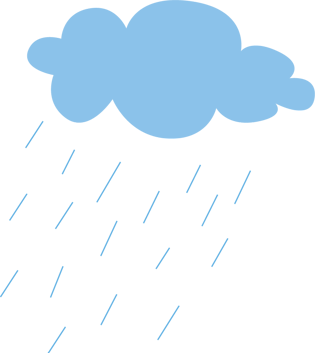 卡通下雨蓝色云朵矢量素材插画