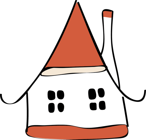 可爱白色卡通房子