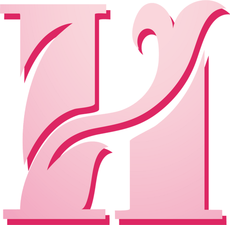 粉色创意字母h