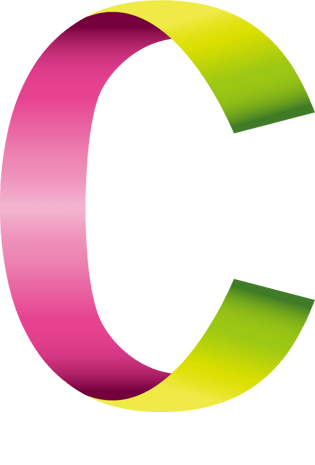 彩色折叠英文字母c