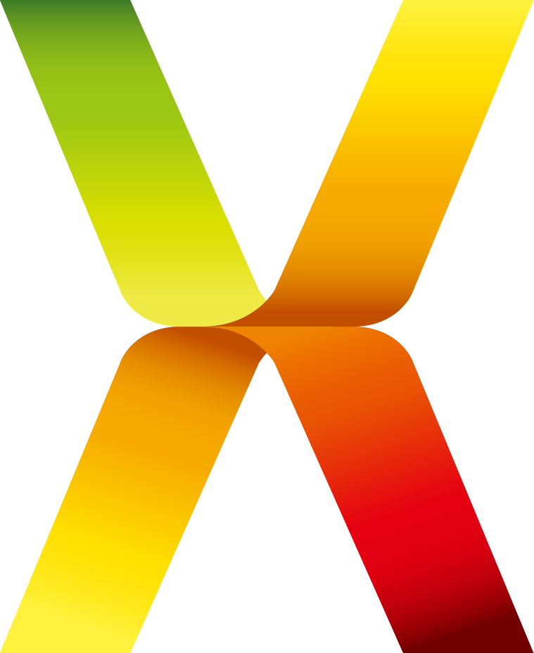 彩色折叠英文字母x