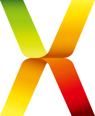 彩色折叠英文字母x