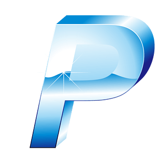 立体冰蓝效果字母p