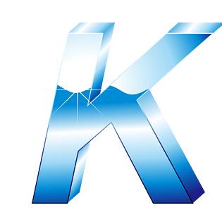 立体冰蓝效果字母k