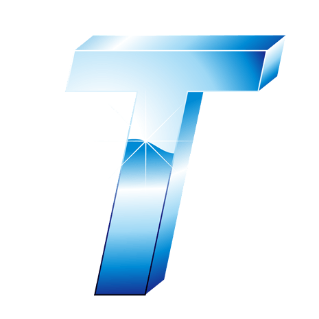 立体冰蓝效果字母t