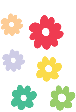 卡通手绘彩色的花