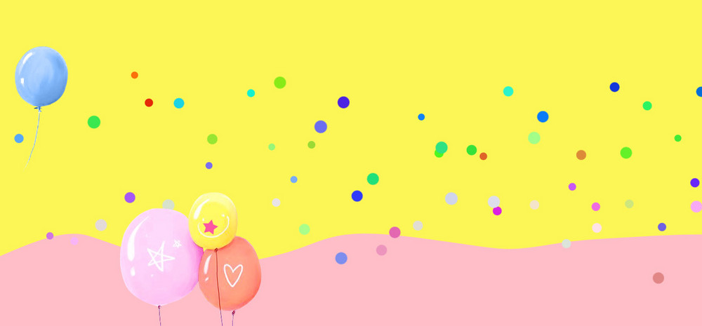 清新黄色气球童装海报背景