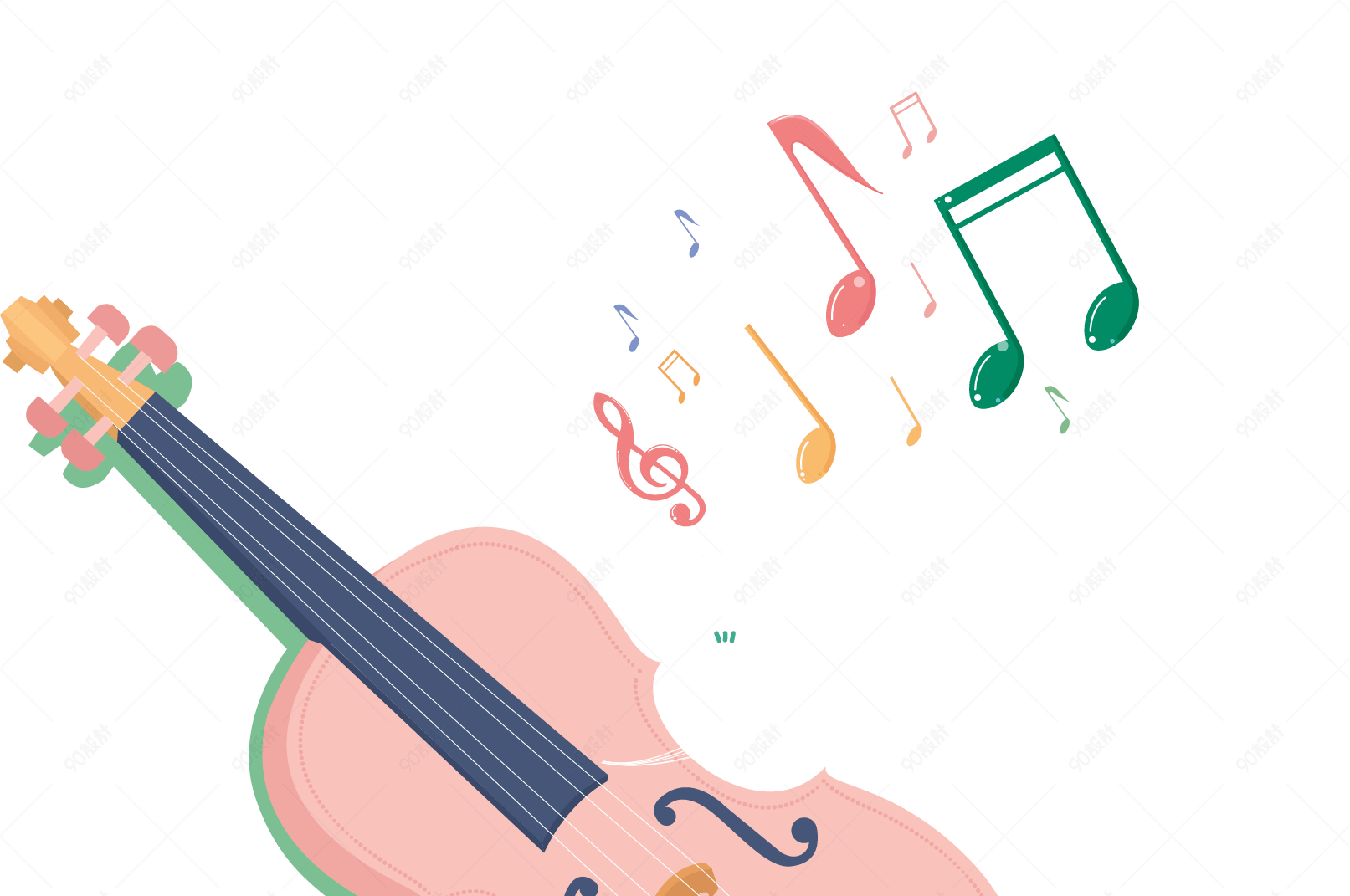 卡通小提琴图案素材