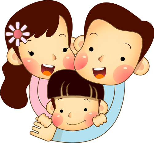 矢量拥抱行的一家人