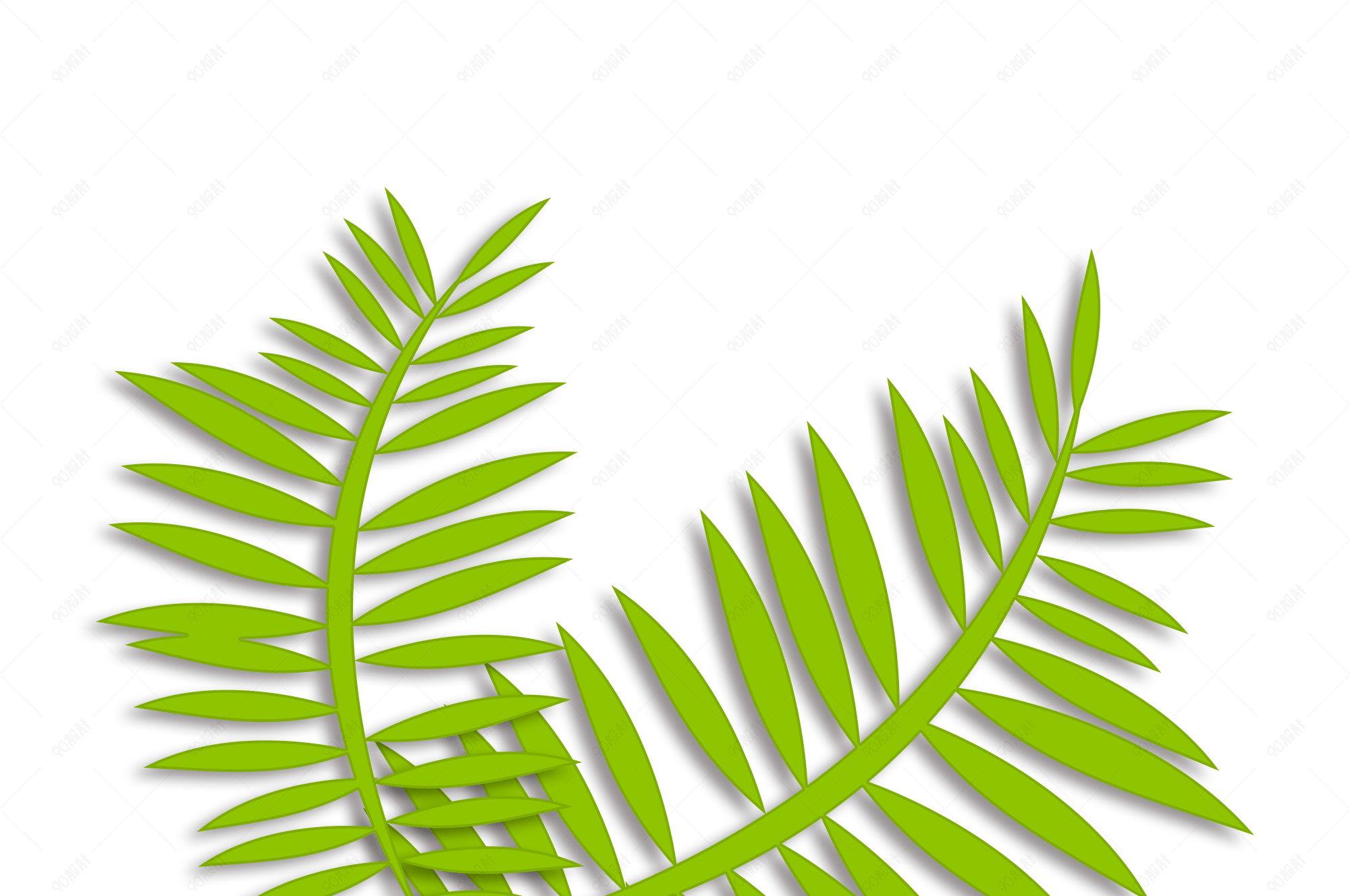 一簇绿色叶子png免抠素材