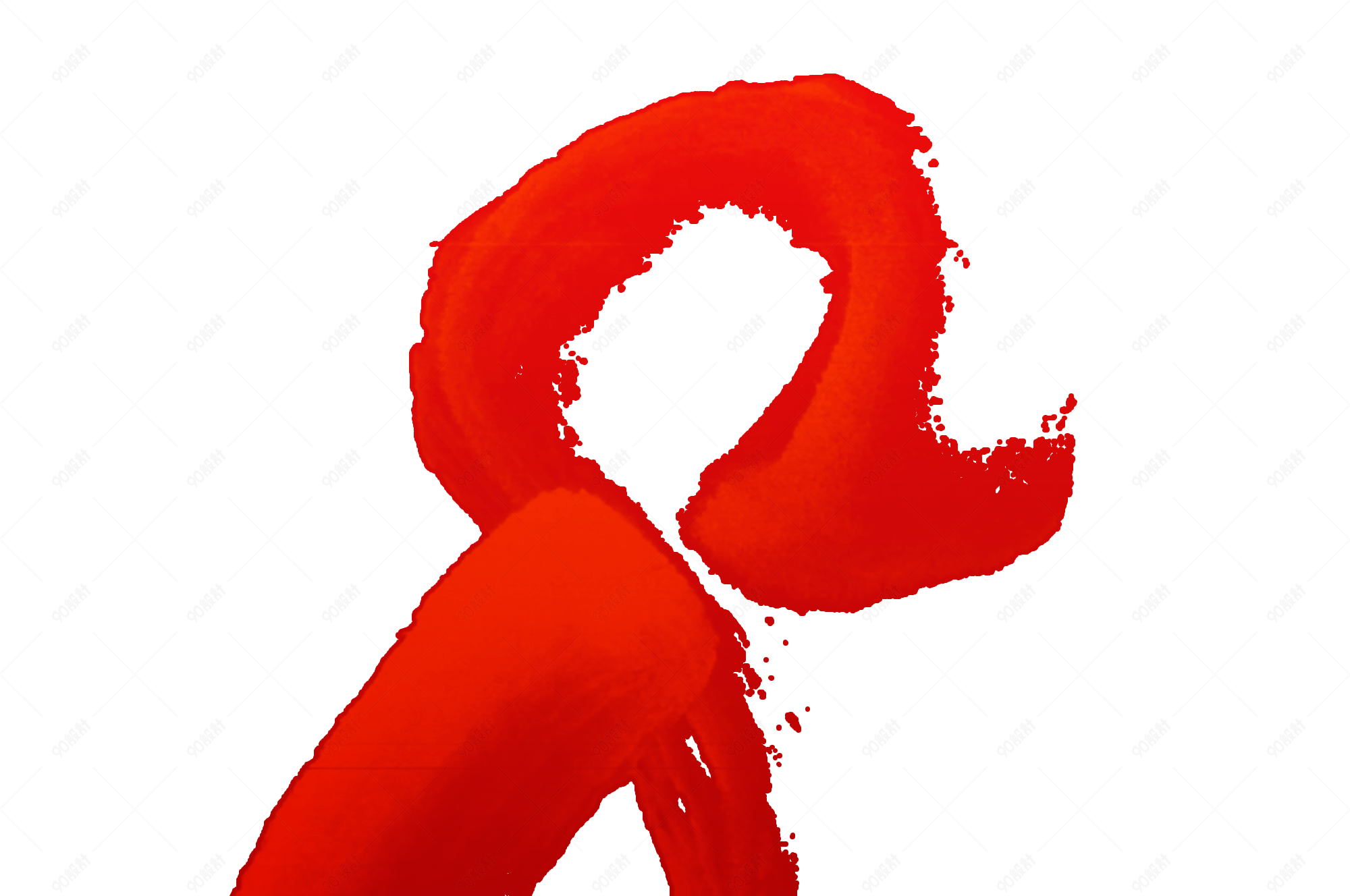 中国风创意渐变红色水墨倒计时数字8