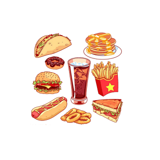 手绘卡通美食pngpsd2000*2000水果食物图标pngpsd2000*2000手绘汉堡