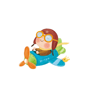 手绘飞行员卡通