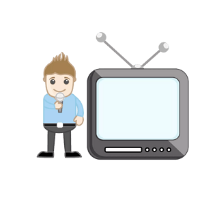 电视节目主持人行业的概念企业漫画矢量