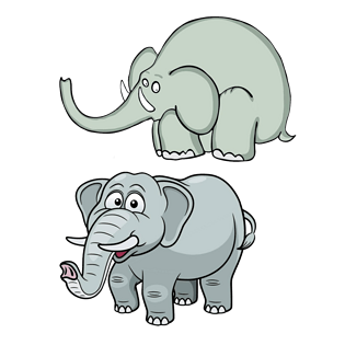 小象情侣插画pngpsd2000*2000大象大鼻子鼻子卡通大象鼻子装饰盒猪鼻