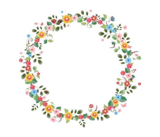 手绘卡通花圈圆圈
