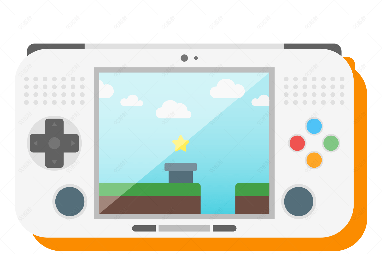 扁平游戏机png【免抠元素png】-90设计网