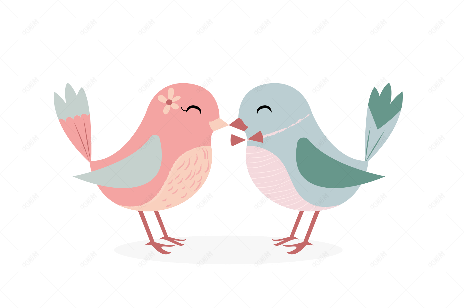情侣卡通鸟