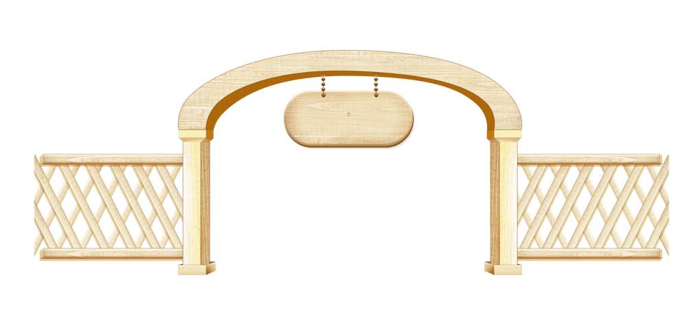 卡通手绘围栏拱门