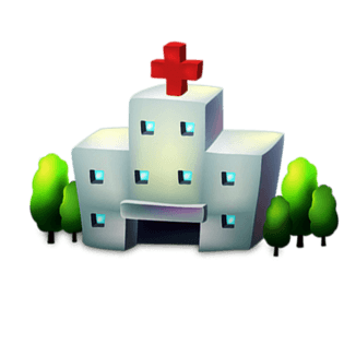 卡通手绘医院楼房