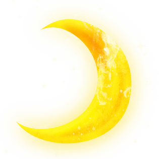 中秋月亮元素透明png自带星星