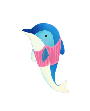 pngpsd2000*2000卡通小海豚与快乐的小伙伴pngpsd2000*2000深蓝色卡通